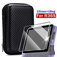 Load image into Gallery viewer, 4 IN 1 Case+Glass for R36S Game Console Travel Carrying Storage Bag &amp; Screen Protectors Tempered Glass Film for R36S Accessories
