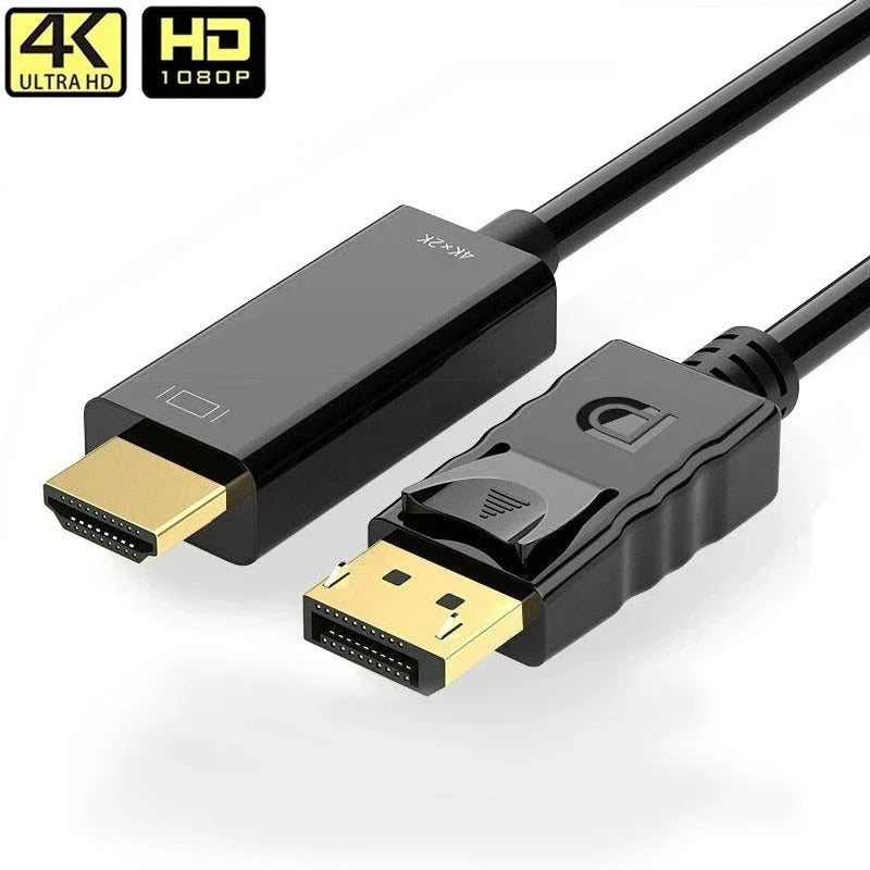 1.8M Dp to HDMI-Compatible Cable 4K HD Adapter Display Cable Computer Monitor Cable Converts Large Dp to HDMI-Compatible