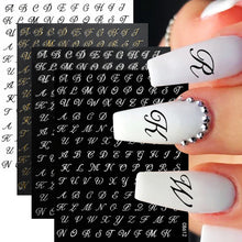 Load image into Gallery viewer, 4pcs Roman Letter Nail Stickers
