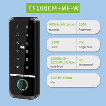 Load image into Gallery viewer, Fingerprint Access Control System IP66 Waterproof Biometrics Outdoor RFID Keypad Reader Touch Panel
