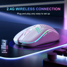 Load image into Gallery viewer, 2.4G Wireless Gaming Mouse with Adjustable DPI Ergonomic Honeycomb Design for Desktop Laptop
