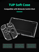 Load image into Gallery viewer, Data FrogTPU soft transparent shell protective case clear frame protector case for nintendo switch oled game console accessories
