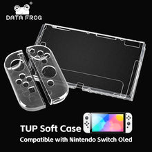 Load image into Gallery viewer, Data FrogTPU soft transparent shell protective case clear frame protector case for nintendo switch oled game console accessories
