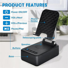 Load image into Gallery viewer, Cell Phone Stand Holder with Bluetooth Speaker HD Portable Wireless Speaker
