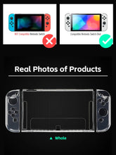 Load image into Gallery viewer, Data FrogTPU soft transparent shell protective case clear frame protector case for nintendo switch oled game console accessories
