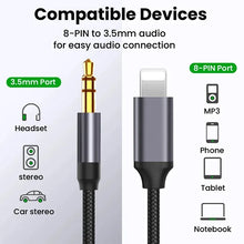 Load image into Gallery viewer, 3.5mm Jack Aux Cable Car Speaker Headphone Adapter  Audio Splitter Cable Converter
